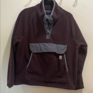 Carhartt Maroon and Gray Fleece Pullover